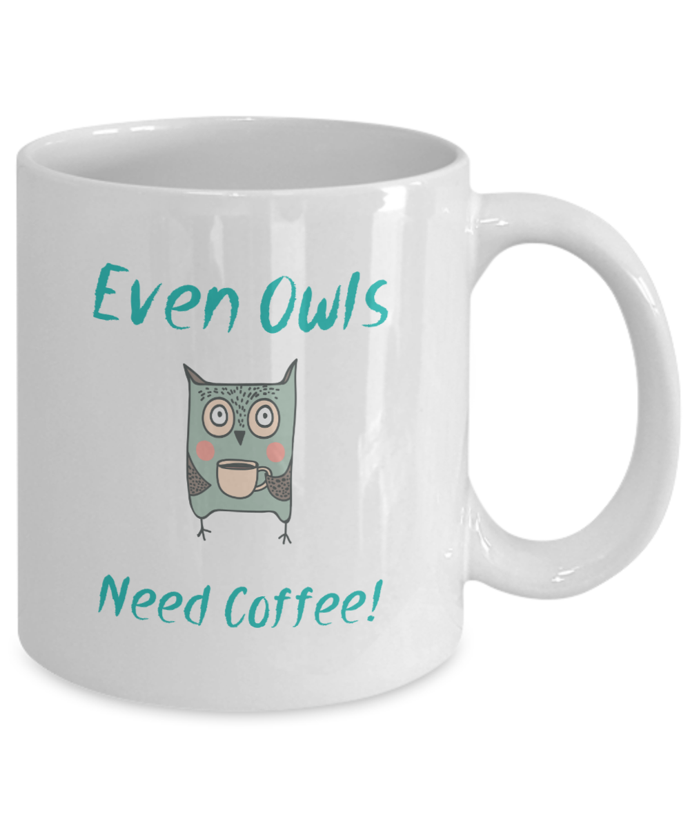 Even Owls Need Coffee Mug