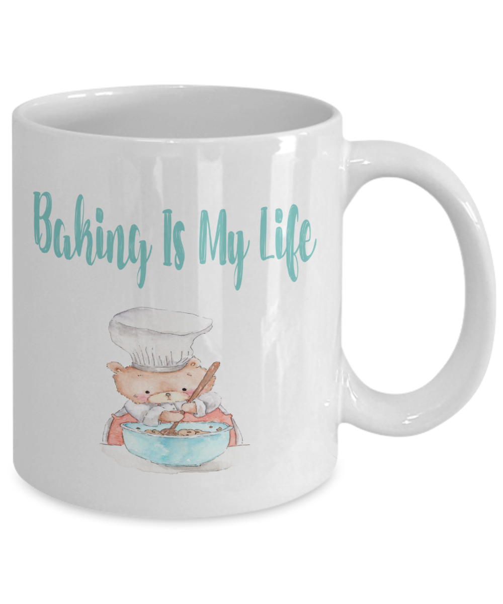 Baking Is My Life Teddy Bear Coffee Mug