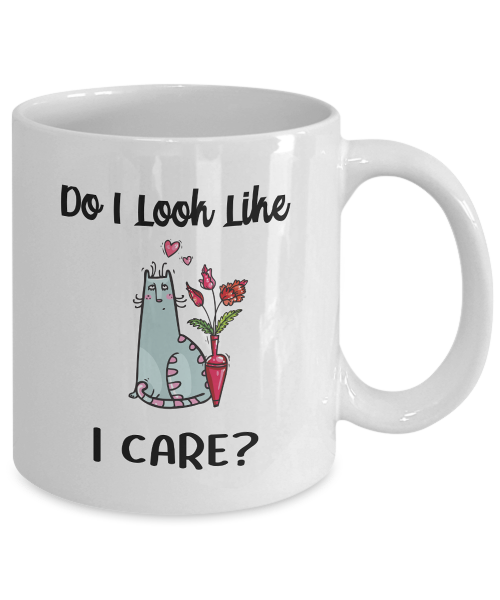 Do I Look Like I Care Cat Coffee Mug