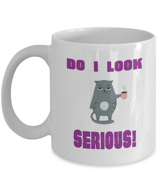 Do I Look Serious Annoyed Cat Coffee Mug