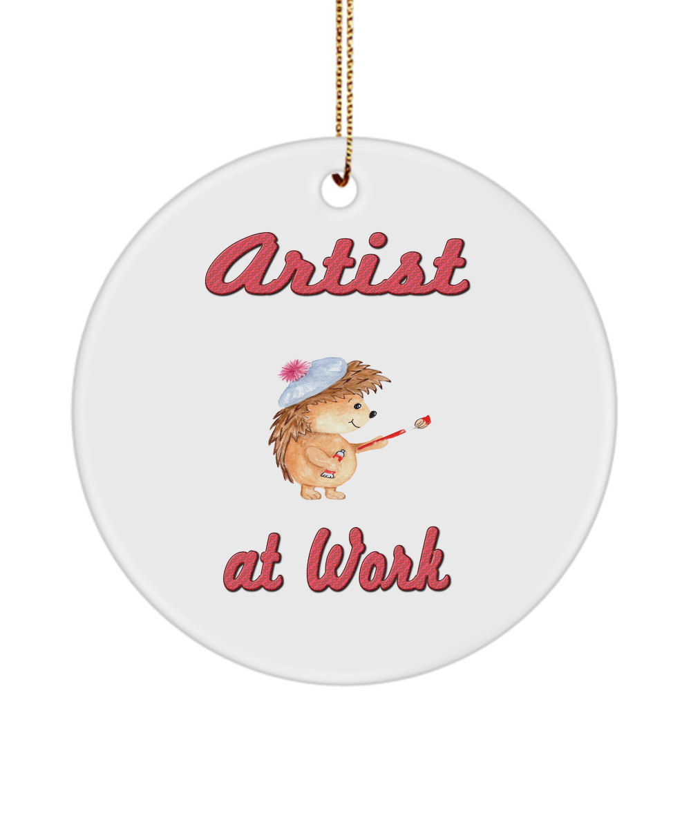 Artist At Work Hedgehog Ornament