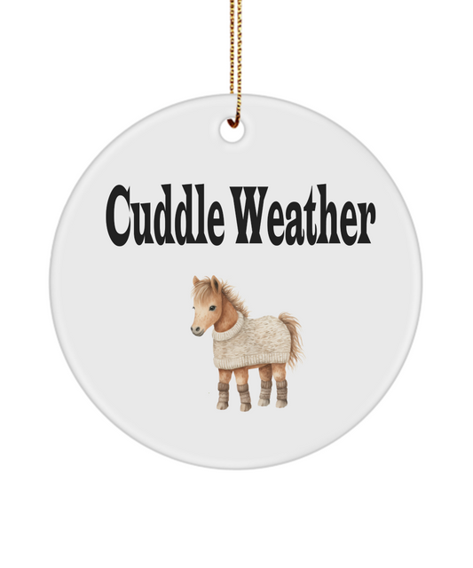 Cuddle Weather Horse Christmas Ornament