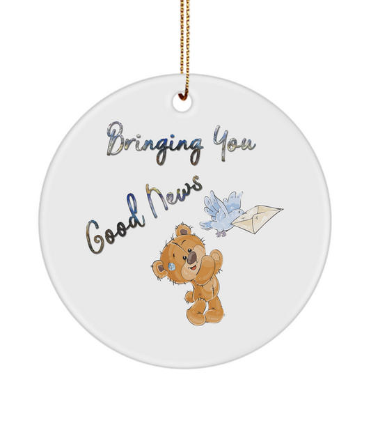 Bringing You Good News Teddy Bear Ornament