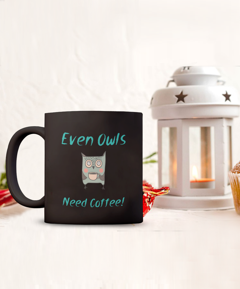 Even Owls Need Coffee Mug